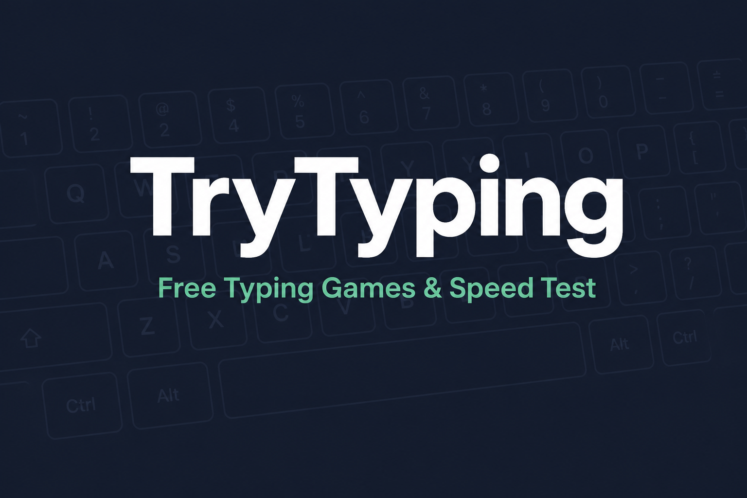TryTyping free typing games and typing speed test interface preview